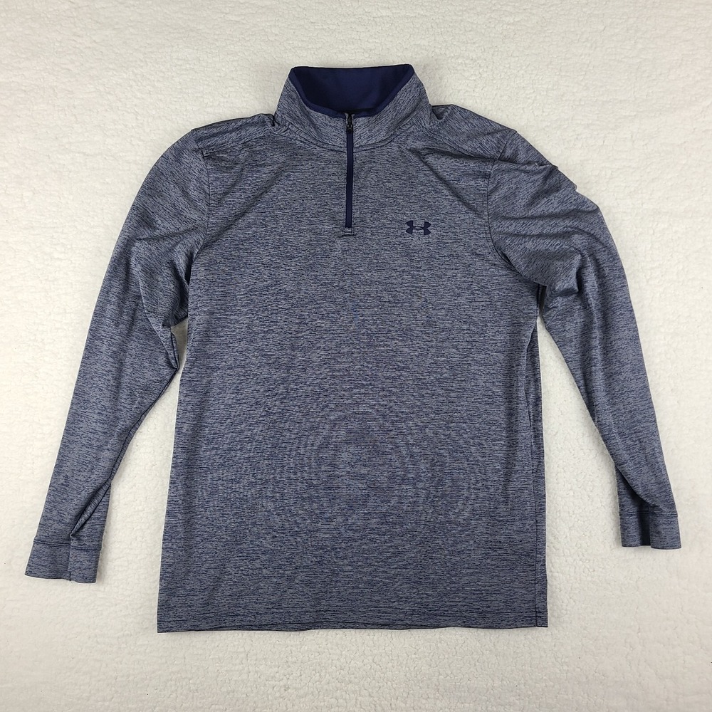 Under Armour Golf Sweater Mens Medium Blue Heathered Performance‎ Loose